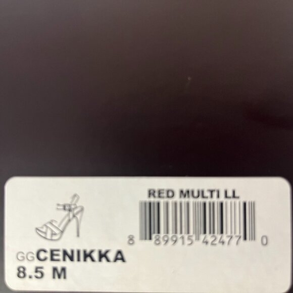 Womens G by GUESS Cenikka Platform Ankle Strap Sandals - 8 1/5  Red Multi - Picture 9 of 9